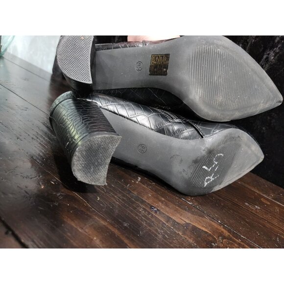 DREAM PAIRS Sianna Croc Embossed Block Heel Ankle Booties/Sz. 9.5 - Picture 7 of 8